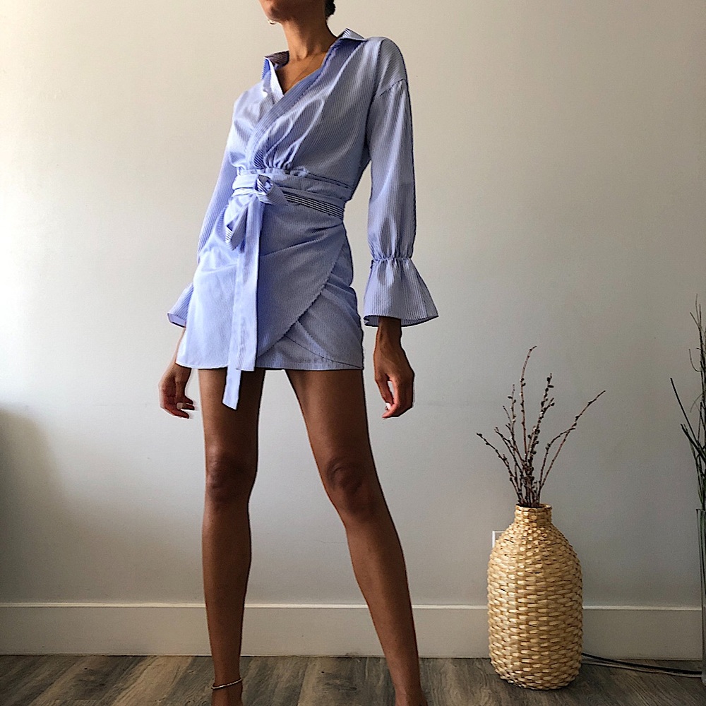 Blue + White Stripped Dresss